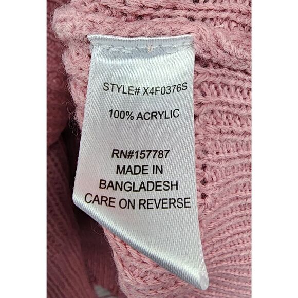 Made With Love By FCT Plus Size 3X Dusty Rose Knit Hoodie Sweater - Picture 6 of 7